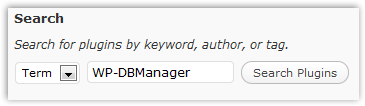 Pesquisar e Instalar WP-DBManager