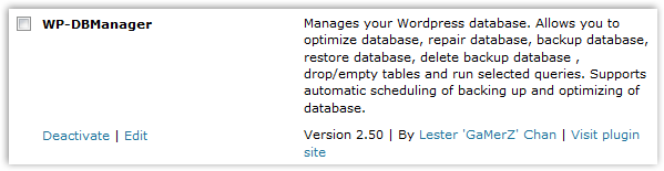 WP-DBManager Plugin